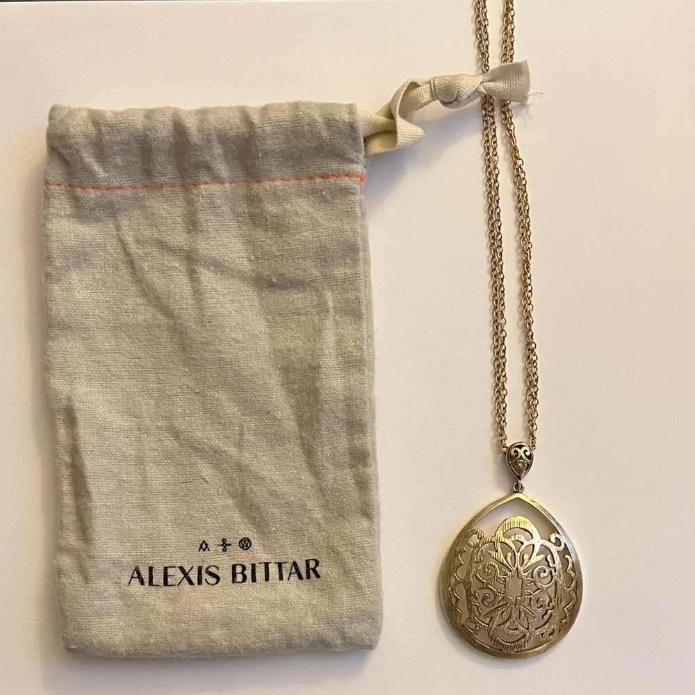 Alexis Bittar Gold Teardrop Pendant Necklace